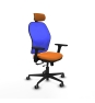 Piqueras y Crespo Jorquera traslack malla azul similpiel naranja brazos 3D base nailon cabecero 2D ruedas 65mm engomada