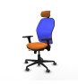 Piqueras y Crespo Jorquera traslack malla azul similpiel naranja brazos 3D base nailon cabecero 2D ruedas 65mm engomada