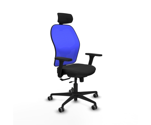 Piqueras y Crespo Jorquera traslack malla azul similpiel negro brazos 3D base nailon cabecero 2D ruedas 65mm engomada