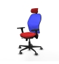 Piqueras y Crespo Jorquera traslack malla azul similpiel rojo brazos 3D base nailon cabecero 2D ruedas 65mm engomada