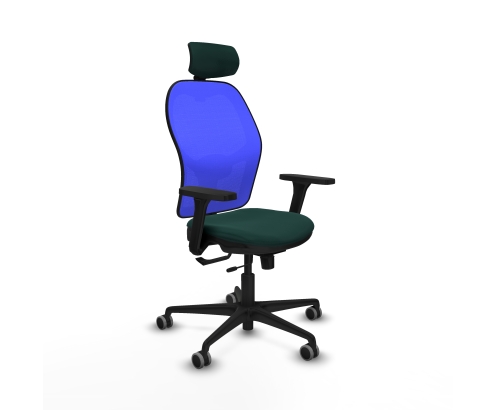 Piqueras y Crespo Jorquera traslack malla azul similpiel verde botella brazos 3D base nailon cabecero 2D ruedas 65mm engomada