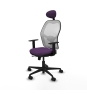 Piqueras y Crespo Jorquera traslack malla blanca bali morado brazos 1D base nailon cabecero fijo ruedas 65mm nailon