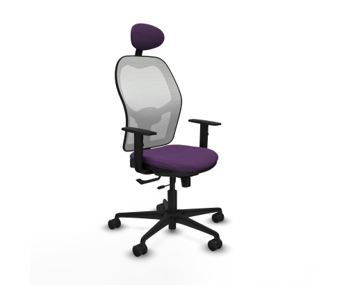 Piqueras y Crespo Jorquera traslack malla blanca bali morado brazos 1D base nailon cabecero fijo ruedas 65mm nailon