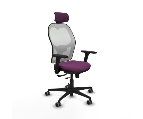 Piqueras y Crespo Jorquera traslack malla blanca similpiel morado brazos 3D base nailon cabecero 2D ruedas 65mm engomada