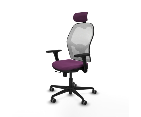 Piqueras y Crespo Jorquera traslack malla blanca similpiel morado brazos 3D base nailon cabecero 2D ruedas 65mm engomada