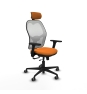 Piqueras y Crespo Jorquera traslack malla blanca similpiel naranja brazos 3D base nailon cabecero 2D ruedas 65mm engomada