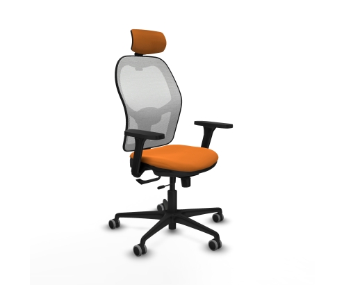 Piqueras y Crespo Jorquera traslack malla blanca similpiel naranja brazos 3D base nailon cabecero 2D ruedas 65mm engomada