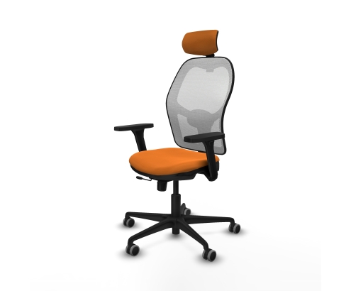 Piqueras y Crespo Jorquera traslack malla blanca similpiel naranja brazos 3D base nailon cabecero 2D ruedas 65mm engomada