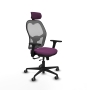 Piqueras y Crespo Jorquera traslack malla gris similpiel morado brazos 3D base nailon cabecero 2D ruedas 65mm engomada