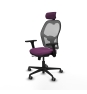 Piqueras y Crespo Jorquera traslack malla gris similpiel morado brazos 3D base nailon cabecero 2D ruedas 65mm engomada
