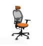Piqueras y Crespo Jorquera traslack malla gris similpiel naranja brazos 3D base nailon cabecero 2D ruedas 65mm engomada
