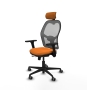 Piqueras y Crespo Jorquera traslack malla gris similpiel naranja brazos 3D base nailon cabecero 2D ruedas 65mm engomada
