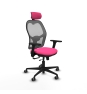 Piqueras y Crespo Jorquera traslack malla gris similpiel rosa brazos 3D base nailon cabecero 2D ruedas 65mm engomada