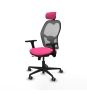 Piqueras y Crespo Jorquera traslack malla gris similpiel rosa brazos 3D base nailon cabecero 2D ruedas 65mm engomada