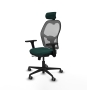 Piqueras y Crespo Jorquera traslack malla gris similpiel verde botella brazos 3D base nailon cabecero 2D ruedas 65mm engomada