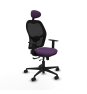 Piqueras y Crespo Jorquera traslack malla negra bali morado brazos 1D base nailon cabecero fijo ruedas 65mm nailon