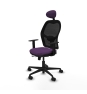 Piqueras y Crespo Jorquera traslack malla negra bali morado brazos 1D base nailon cabecero fijo ruedas 65mm nailon