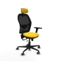 Piqueras y Crespo Jorquera traslack malla negra similpiel amarillo brazos 3D base nailon cabecero 2D ruedas 65mm engomada
