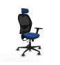 Piqueras y Crespo Jorquera traslack malla negra similpiel azul brazos 3D base nailon cabecero 2D ruedas 65mm engomada