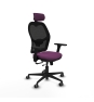 Piqueras y Crespo Jorquera traslack malla negra similpiel morado brazos 3D base nailon cabecero 2D ruedas 65mm engomada