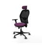 Piqueras y Crespo Jorquera traslack malla negra similpiel morado brazos 3D base nailon cabecero 2D ruedas 65mm engomada