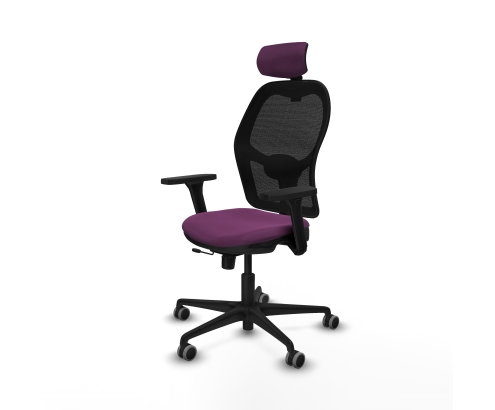 Piqueras y Crespo Jorquera traslack malla negra similpiel morado brazos 3D base nailon cabecero 2D ruedas 65mm engomada