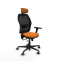 Piqueras y Crespo Jorquera traslack malla negra similpiel naranja brazos 3D base nailon cabecero 2D ruedas 65mm engomada
