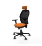 Piqueras y Crespo Jorquera traslack malla negra similpiel naranja brazos 3D base nailon cabecero 2D ruedas 65mm engomada