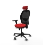 Piqueras y Crespo Jorquera traslack malla negra similpiel rojo brazos 3D base nailon cabecero 2D ruedas 65mm engomada