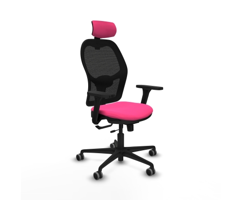 Piqueras y Crespo Jorquera traslack malla negra similpiel rosa brazos 3D base nailon cabecero 2D ruedas 65mm engomada