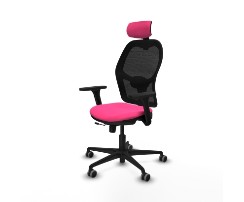 Piqueras y Crespo Jorquera traslack malla negra similpiel rosa brazos 3D base nailon cabecero 2D ruedas 65mm engomada