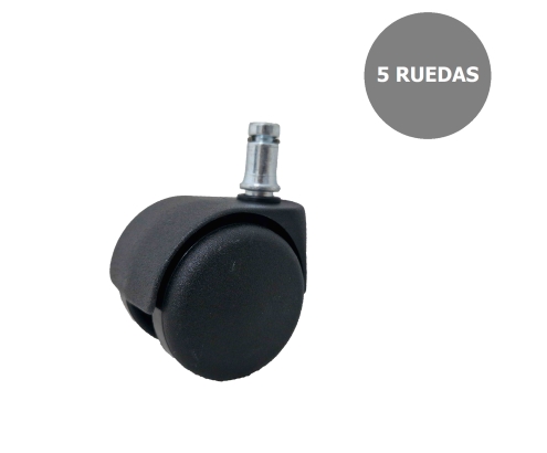 Piqueras y Crespo Kit de 5 ruedas de nailon autofrenantes de 50 mm perno 11 mm