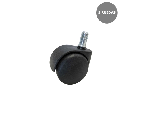 Piqueras y Crespo Kit de 5 ruedas de nailon de 50 mm perno 11 mm