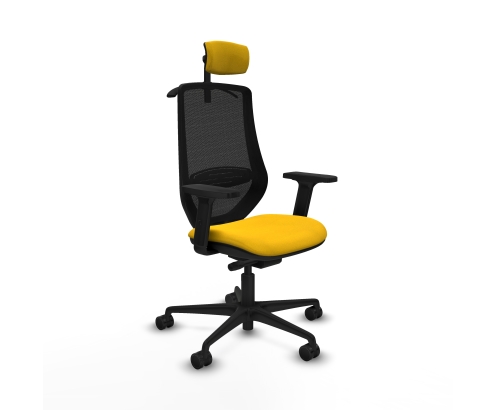 Piqueras y Crespo Mardos traslack bali amarillo brazos 2D base nailon ruedas 65mm nailon cabecero 2D perchero