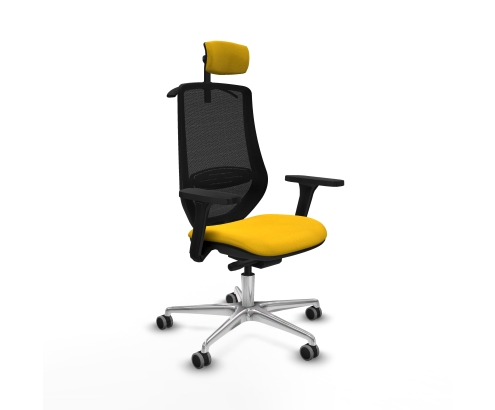 Piqueras y Crespo Mardos traslack bali amarillo brazos 3D base aluminio ruedas 65mm engomadas cabecero 2D perchero