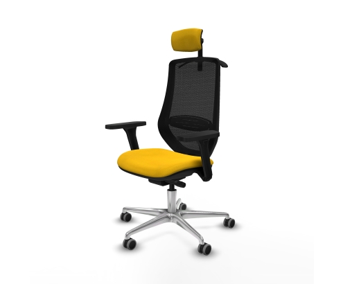 Piqueras y Crespo Mardos traslack bali amarillo brazos 3D base aluminio ruedas 65mm engomadas cabecero 2D perchero