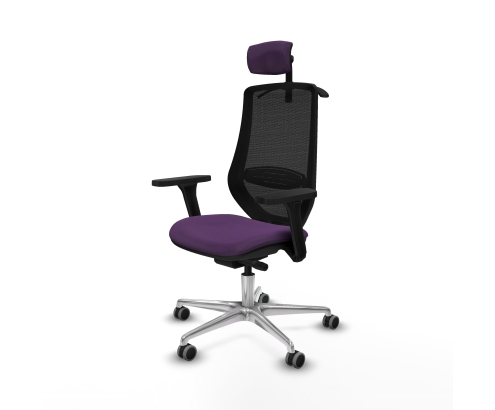 Piqueras y Crespo Mardos traslack bali morado brazos 3D base aluminio ruedas 65mm engomadas cabecero 2D perchero