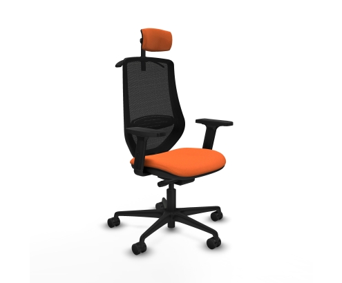 Piqueras y Crespo Mardos traslack bali naranja brazos 2D base nailon ruedas 65mm nailon cabecero 2D perchero