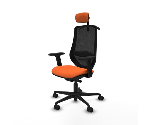 Piqueras y Crespo Mardos traslack bali naranja brazos 2D base nailon ruedas 65mm nailon cabecero 2D perchero
