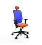 Piqueras y Crespo Motilla sincro malla azul bali naranja brazos 1D base piramidal cabecero fijo ruedas 65mm nailon