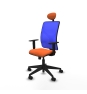 Piqueras y Crespo Motilla sincro malla azul bali naranja brazos 1D base piramidal cabecero fijo ruedas 65mm nailon