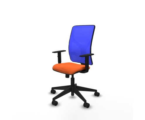 Piqueras y Crespo Motilla sincro malla azul bali naranja brazos 1D base piramidal  ruedas 65mm nailon