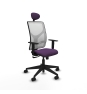 Piqueras y Crespo Motilla sincro malla blanca bali morado brazos 1D base piramidal cabecero fijo ruedas 65mm nailon