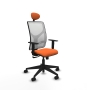Piqueras y Crespo Motilla sincro malla blanca bali naranja brazos 1D base piramidal cabecero fijo ruedas 65mm nailon