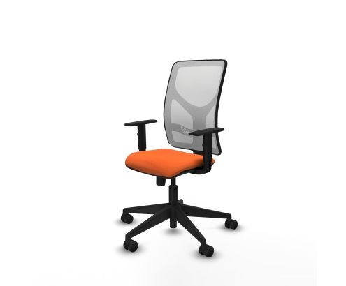 Piqueras y Crespo Motilla sincro malla blanca bali naranja brazos 1D base piramidal ruedas 65mm nailon