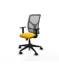 Piqueras y Crespo Motilla sincro malla gris bali amarillo brazos 1D base piramidal  ruedas 65mm nailon