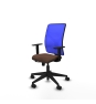 Piqueras y Crespo Motilla traslack malla azul bali marr?n oscuro brazos 1D base piramidal  ruedas 65mm nailon