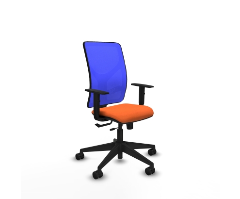 Piqueras y Crespo Motilla traslack malla azul bali naranja brazos 1D base piramidal ruedas 65mm nailon