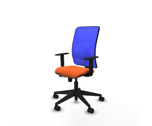 Piqueras y Crespo Motilla traslack malla azul bali naranja brazos 1D base piramidal ruedas 65mm nailon