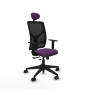 Piqueras y Crespo Motilla traslack malla negra bali morado brazos 1D base piramidal cabecero fijo ruedas 65mm nailon
